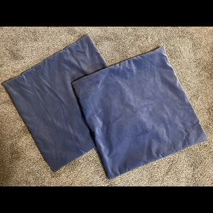 Pottery Barn Blue Velvet Pillow Covers - set of 2